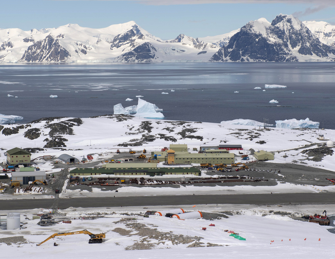 Antarctic research centre exterior aerial