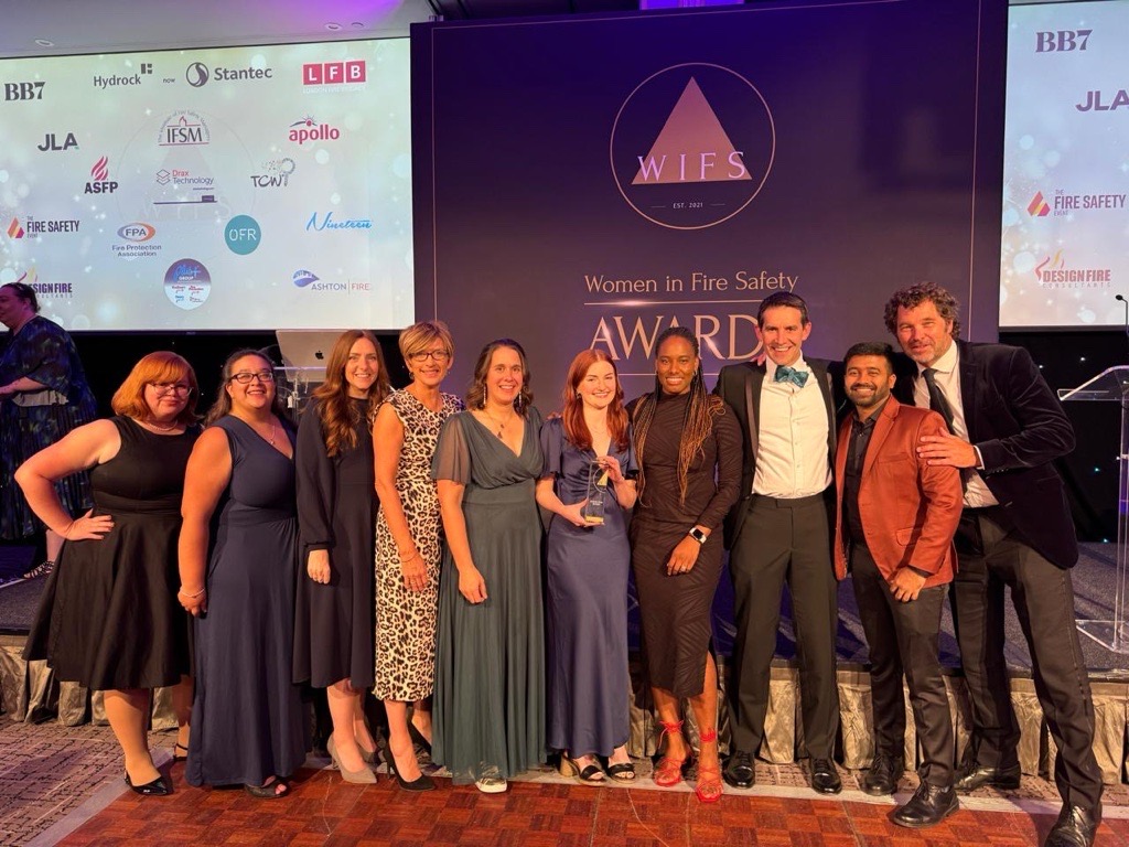 Kate and her colleagues at the Women In Fire Safety Awards